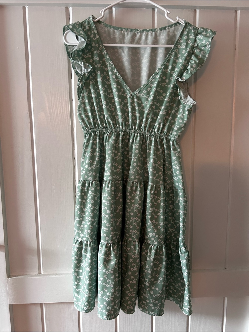 Green Floral Ruffle Dress - Picture 4 of 4
